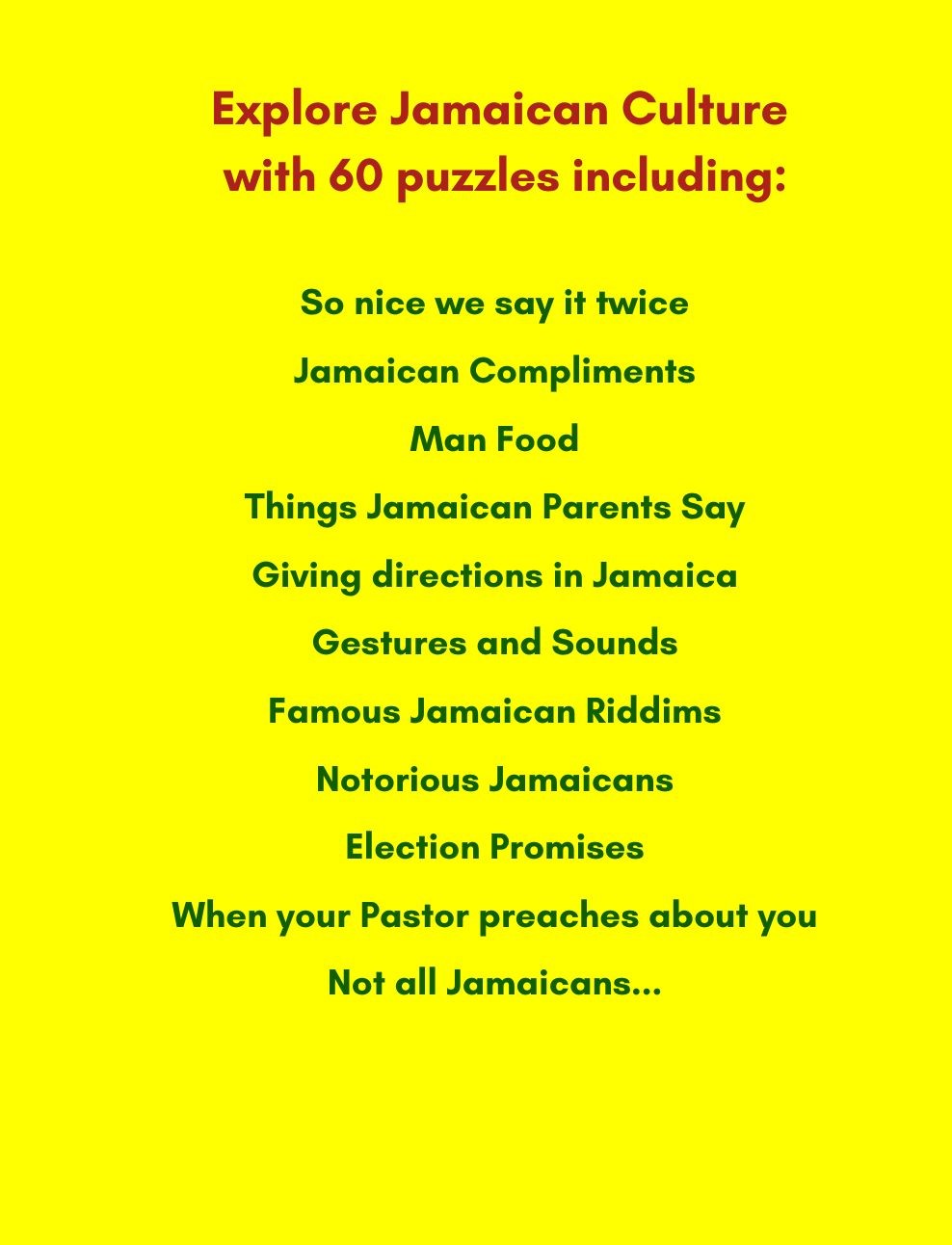 Real Jamaican Word Search Volume 2 Back