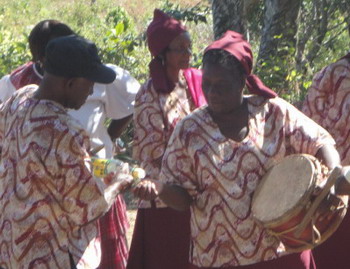Consecrating Maroon Drum with Rum